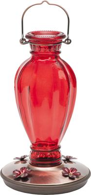Show full view: Perky-Pet Daisy Vase Vintage Glass Hummingbird Feeder, Red slide 1 of 11