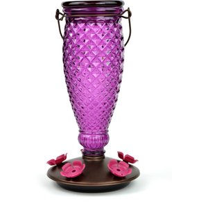 Perky-Pet Diamond Wine Top-Fill Glass Hummingbird Feeder