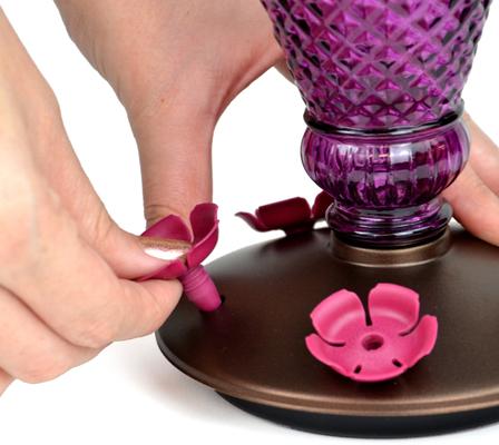 Show full view: Perky-Pet Diamond Wine Top-Fill Glass Hummingbird Feeder slide 4 of 10