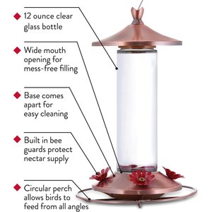 Perky-Pet Elegant Copper Glass Hummingbird Feeder