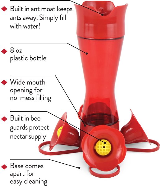 Perky-Pet Pinch Waist Plastic Hummingbird Feeder, 8-oz
