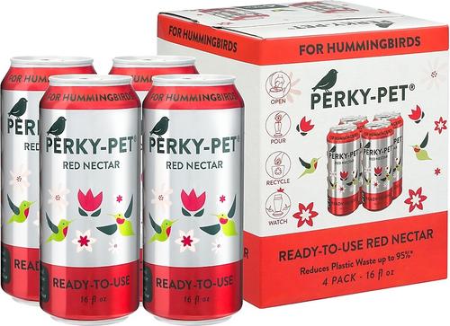 Show full view: Perky-Pet Ready to Use Red Nectar Hummingbird Food, 16-oz can, 4 count slide 7 of 9