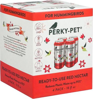 Show full view: Perky-Pet Ready to Use Red Nectar Hummingbird Food, 16-oz can, 4 count slide 6 of 9