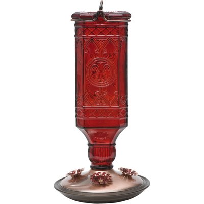 Perky-Pet Perky-Pet Square Antique Bottle Glass Hummingbird Feeder