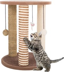 Pet Adobe 19.25-in Polyester Cat Scratching Post with Toys, Brown