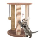 Pet Adobe 19.25-in Polyester Cat Scratching Post with Toys, Brown