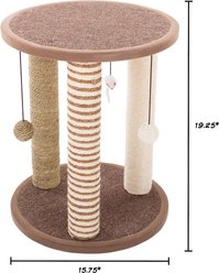 Pet Adobe 19.25-in Polyester Cat Scratching Post with Toys, Brown slide 2 of 6
