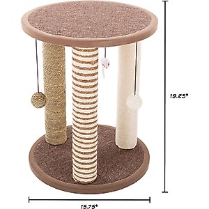 Pet Adobe 19.25-in Polyester Cat Scratching Post with Toys, Brown