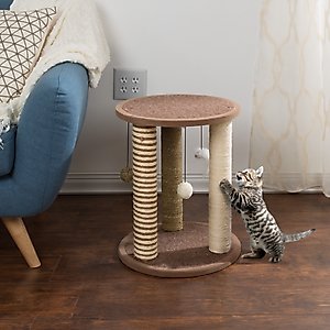 Pet Adobe 19.25-in Polyester Cat Scratching Post with Toys, Brown