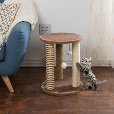 Show full view: Pet Adobe 19.25-in Polyester Cat Scratching Post with Toys, Brown slide 4 of 8