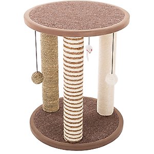 Pet Adobe 19.25-in Polyester Cat Scratching Post with Toys, Brown
