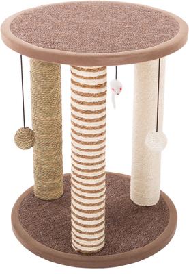 Show full view: Pet Adobe 19.25-in Polyester Cat Scratching Post with Toys, Brown slide 7 of 8