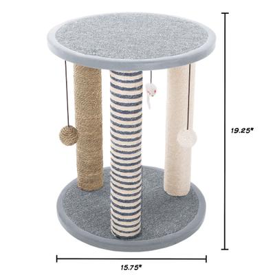Show full view: Pet Adobe 19.25-in Polyester Cat Scratching Post with Toys, Gray slide 2 of 8
