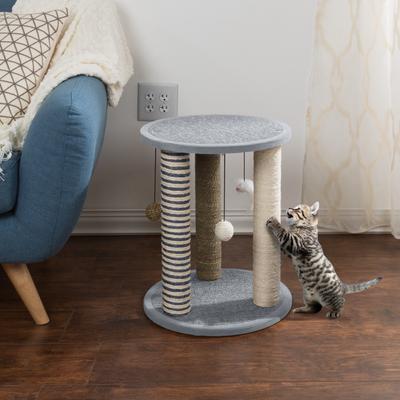 Show full view: Pet Adobe 19.25-in Polyester Cat Scratching Post with Toys, Gray slide 4 of 8