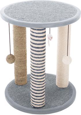 Show full view: Pet Adobe 19.25-in Polyester Cat Scratching Post with Toys, Gray slide 7 of 8