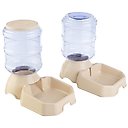 Pet Adobe 2-Pack of 3.8L/1G Automatic Dog & Cat Feeders, Tan