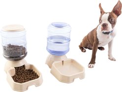 Pet Adobe 2-Pack of 3.8L/1G Automatic Dog & Cat Feeders, Tan slide 2 of 6