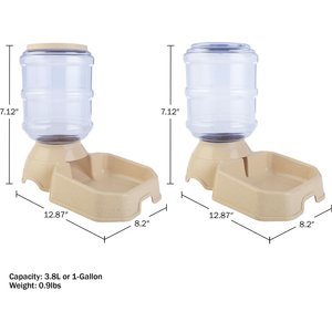 Pet Adobe 2-Pack of 3.8L/1G Automatic Dog & Cat Feeders, Tan