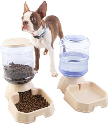 Show full view: Pet Adobe 2-Pack of 3.8L/1G Automatic Dog & Cat Feeders, Tan slide 5 of 7