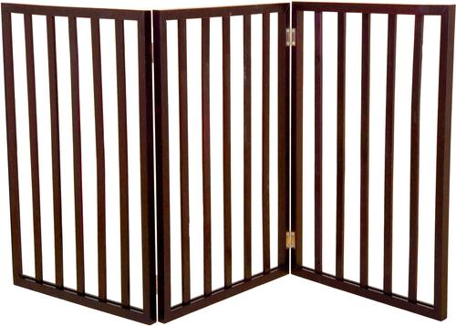 Show full view: Pet Adobe 3-Panel Foldable Dog Gate, Brown slide 3 of 7