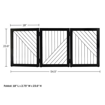 Show full view: Pet Adobe 3-Panel Foldable Free Standing Wood Dog & Cat Gate, 23.6-in, Black slide 5 of 6