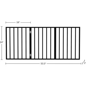 Pet Adobe 3-Panel Indoor Foldable Dog Gate, Black