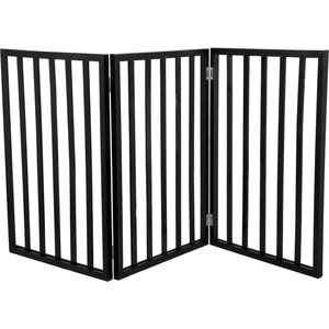 Pet Adobe 3-Panel Indoor Foldable Dog Gate, Black