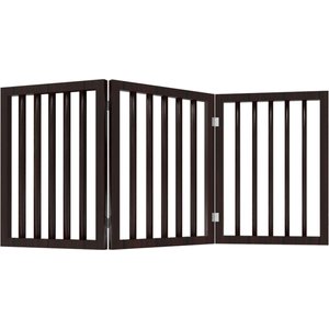 Pet Adobe 3-Panel Indoor Foldable Dog Gate, Brown