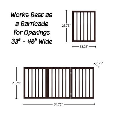 Show full view: Pet Adobe 3-Panel Indoor Foldable Dog Gate, Brown slide 4 of 5