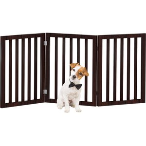 Pet Adobe 3-Panel Indoor Foldable Dog Gate, Brown