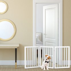 Pet Adobe 3-Panel Indoor Foldable Dog Gate, White