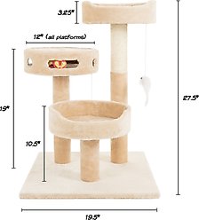 Pet Adobe 3-Tier 27.5-in Cat Tree, Beige slide 2 of 7