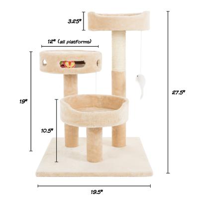 Show full view: Pet Adobe 3-Tier 27.5-in Cat Tree, Beige slide 2 of 8