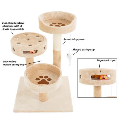 Show full view: Pet Adobe 3-Tier 27.5-in Cat Tree, Beige slide 3 of 8