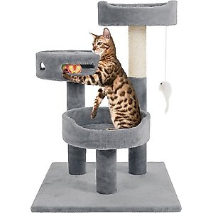 Pet Adobe 3-Tier 27.5-in Cat Tree, Gray