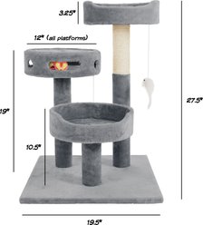 Pet Adobe 3-Tier 27.5-in Cat Tree, Gray slide 2 of 5