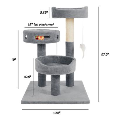 Show full view: Pet Adobe 3-Tier 27.5-in Cat Tree, Gray slide 2 of 6