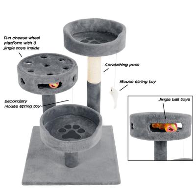 Show full view: Pet Adobe 3-Tier 27.5-in Cat Tree, Gray slide 3 of 6