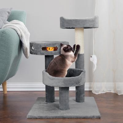 Show full view: Pet Adobe 3-Tier 27.5-in Cat Tree, Gray slide 4 of 6