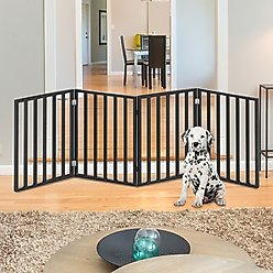 Pet Adobe 4-Panel Indoor Foldable Dog Gate, Black