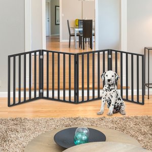Pet Adobe 4-Panel Indoor Foldable Dog Gate, Black