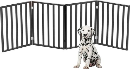 Show full view: Pet Adobe 4-Panel Indoor Foldable Dog Gate, Black slide 3 of 5