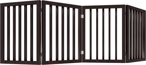 Show full view: Pet Adobe 4-Panel Indoor Foldable Dog Gate, Brown slide 2 of 5
