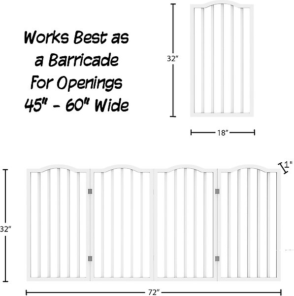 Show full view: Pet Adobe 4-Panel Indoor Foldable Dog Gate, White slide 4 of 5