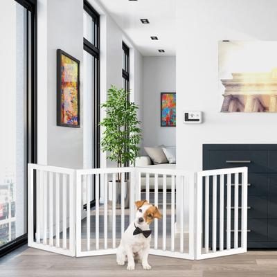 Show full view: Pet Adobe 4-Panel Indoor Foldable Dog Gate, White slide 3 of 5