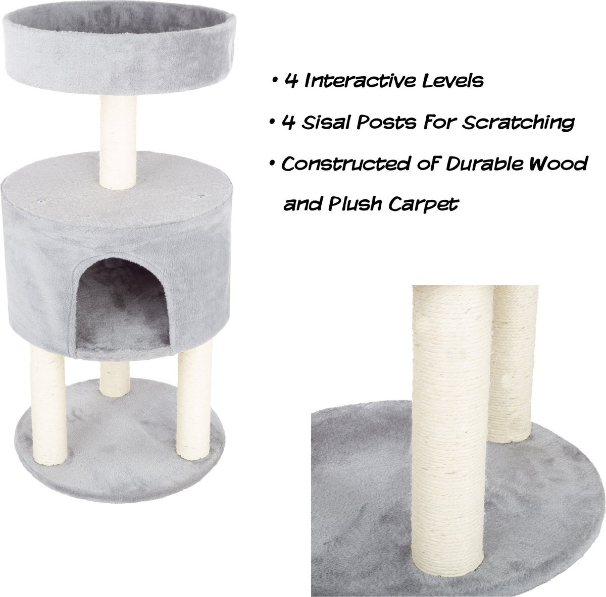 Pet Adobe 4-Tier 35-in Cat Tree & Condo