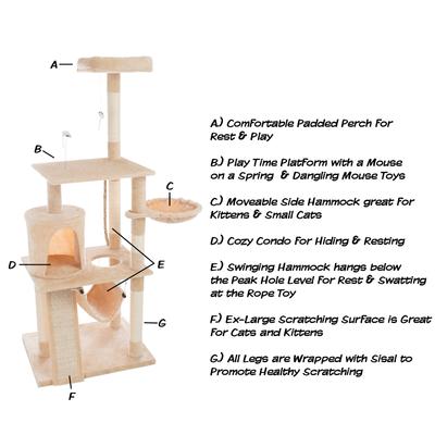 Show full view: Pet Adobe 4-Tier 61.5-in Cat Tree & Condo slide 3 of 8