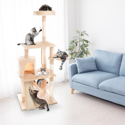 Show full view: Pet Adobe 4-Tier 61.5-in Cat Tree & Condo slide 4 of 8