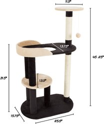 Pet Adobe 4-Tier Sisal 42-in Cat Tree, Black slide 2 of 7