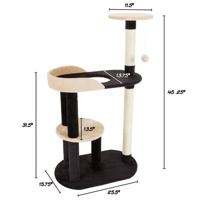 Show full view: Pet Adobe 4-Tier Sisal 42-in Cat Tree, Black slide 3 of 9